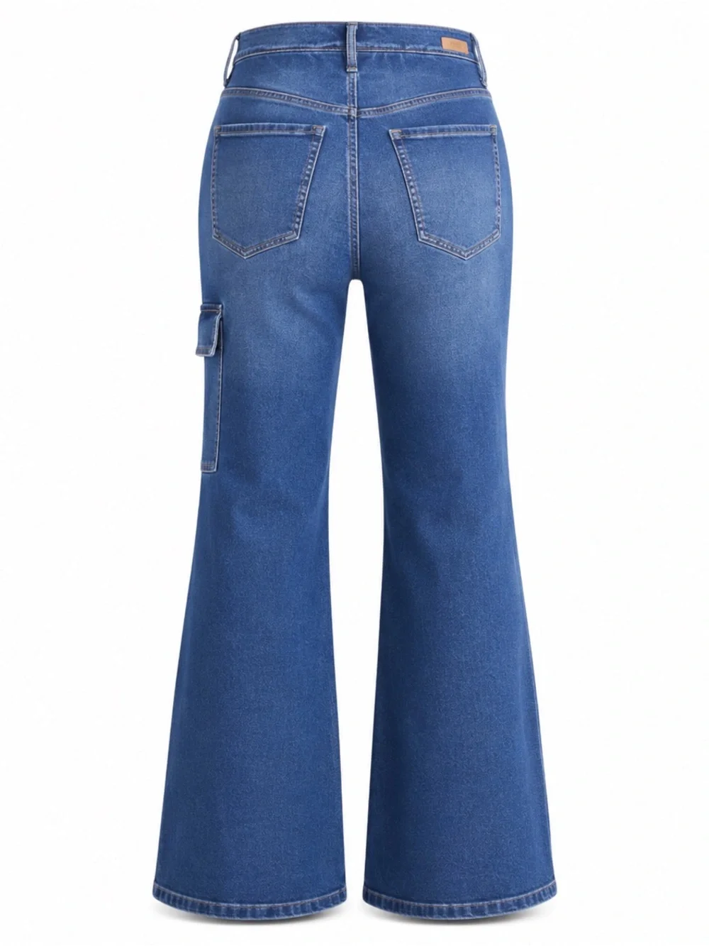 Sofia Jeans by Sofia Vergara Wide Leg Cargo Jeans Medium Wash Belted Size 16 NWT - Picture 2 of 14